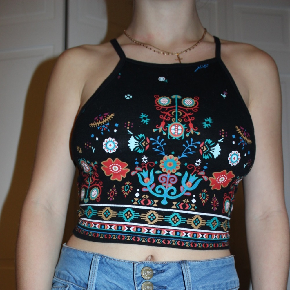 Kendall & Kylie High Neck Crop Top